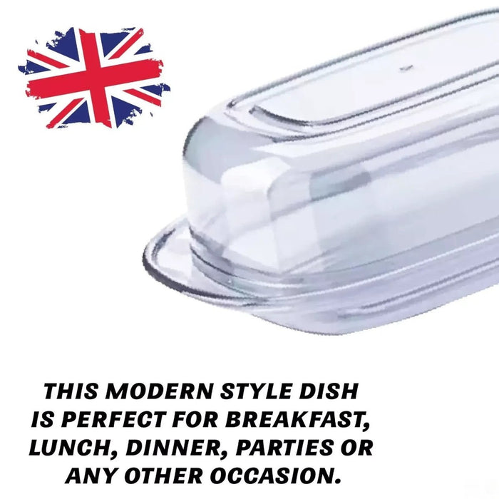 Butter Dish with Lid Storage Kitchen Clear Butter Dish Serving Container UK