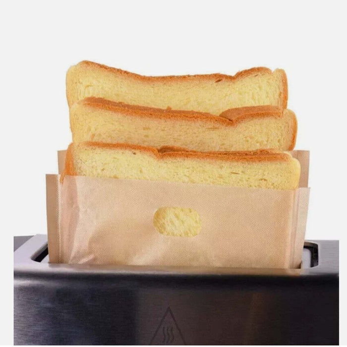 2pcs Toaster Bags Reusable Non Stick Bread Toastie Toast Sandwich Pockets Bag UK