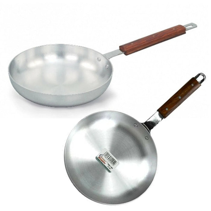Aluminium Fry Pan With Wooden Handle 24, 26, 28 CM HEAVY DUTY Catering