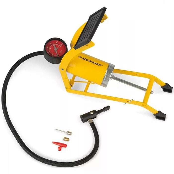 Dunlop Single Barrel Foot Air Pump Car Bike Bicycle Manometer Inflatables Balls