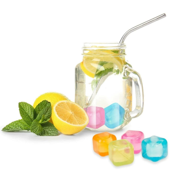 60 Pcs Reusable Ice Cubes freezer Multicolour Cold Drink Cooler Block Party