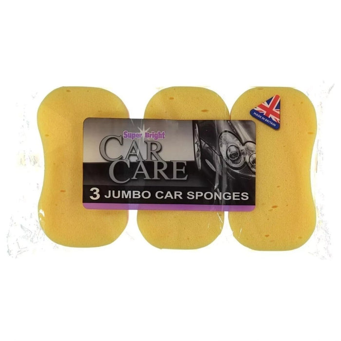 3 x Super Quality Synthetic Jumbo Sponge Washing Cleaning Valeting Car Van Home