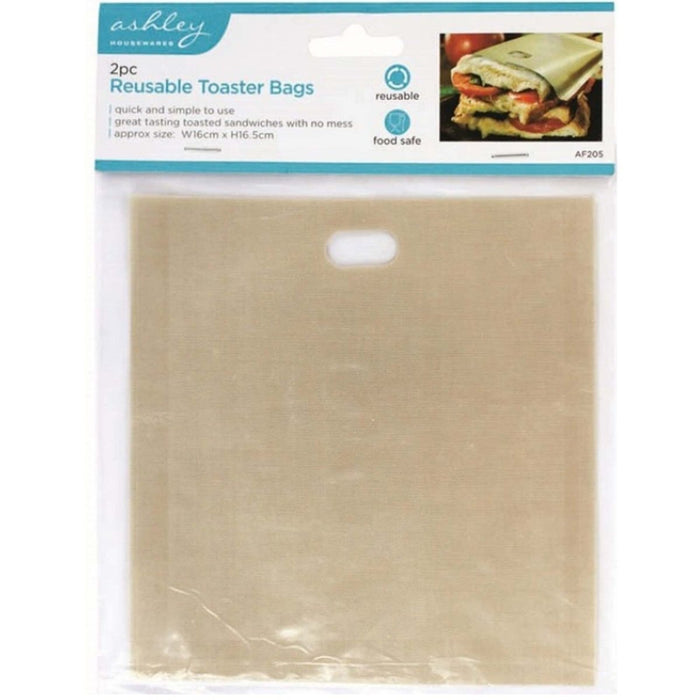 2pcs Toaster Bags Reusable Non Stick Bread Toastie Toast Sandwich Pockets Bag UK