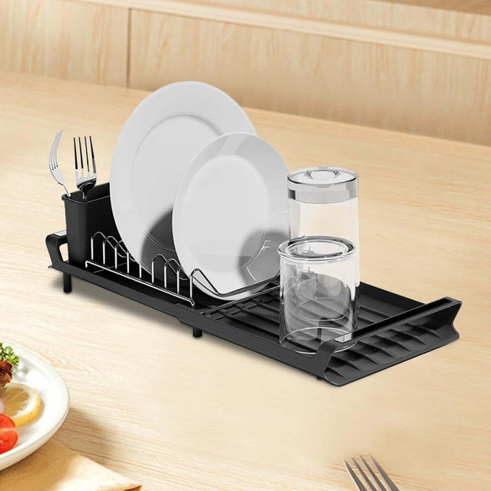 Expandable Dish Rack Drying Drainer Cutlery Holder Kitchen Sink Tray Plate Drip