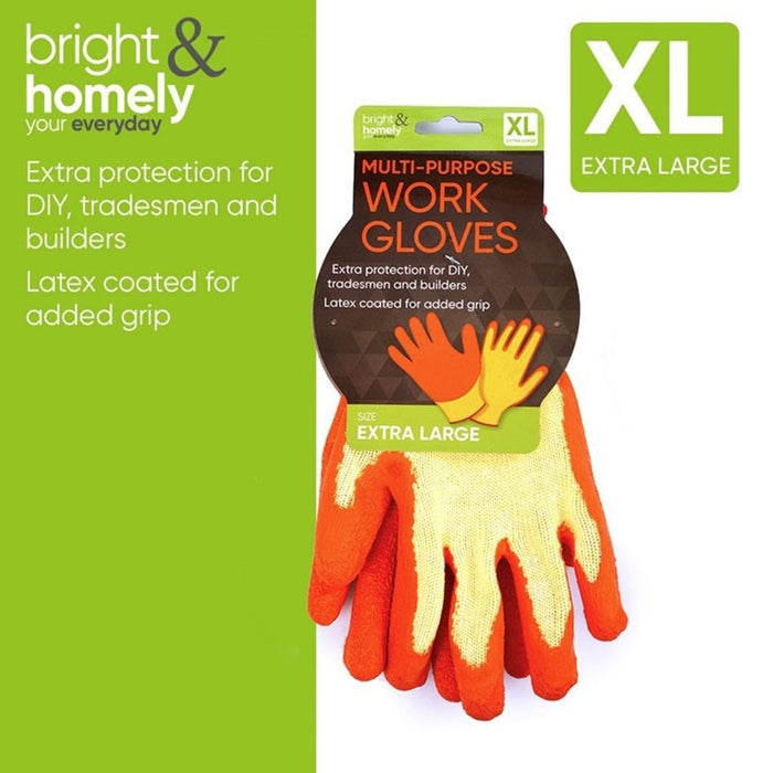 Pair Multi Purpose Grip Work Safety Gloves For Builder Gardening Hand Protection
