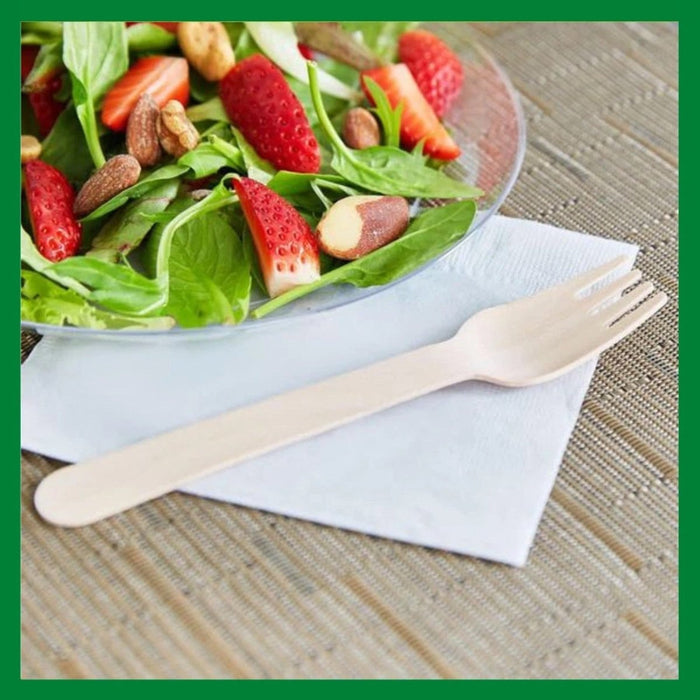 24pcs Wooden Forks Disposable Table Cutlery Biodegradable Party Wedding Catering