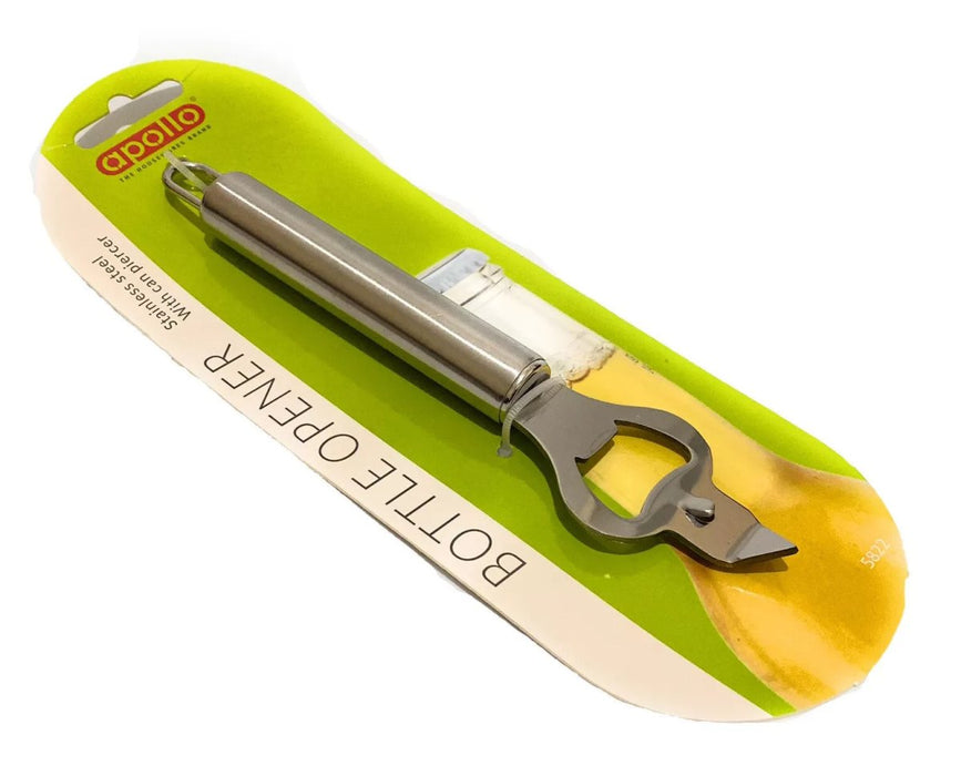 Apollo Bottle Opener Can Piercer Jar Lid Drink Cap Remover Stainless Steel.