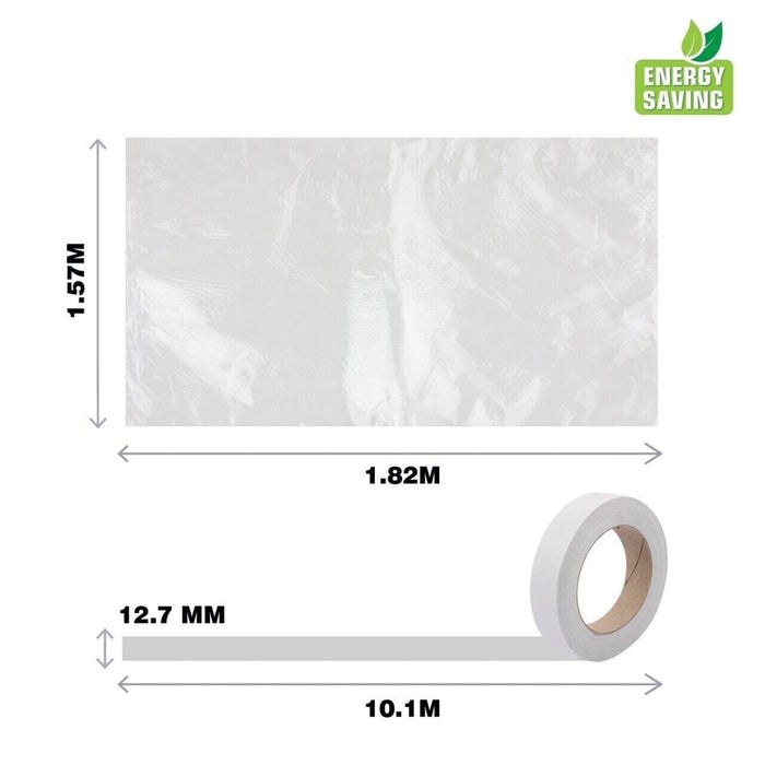 1-5PK Clear Window Insulation Kit Shrink Fit Double Glazing Film Draught Exclude