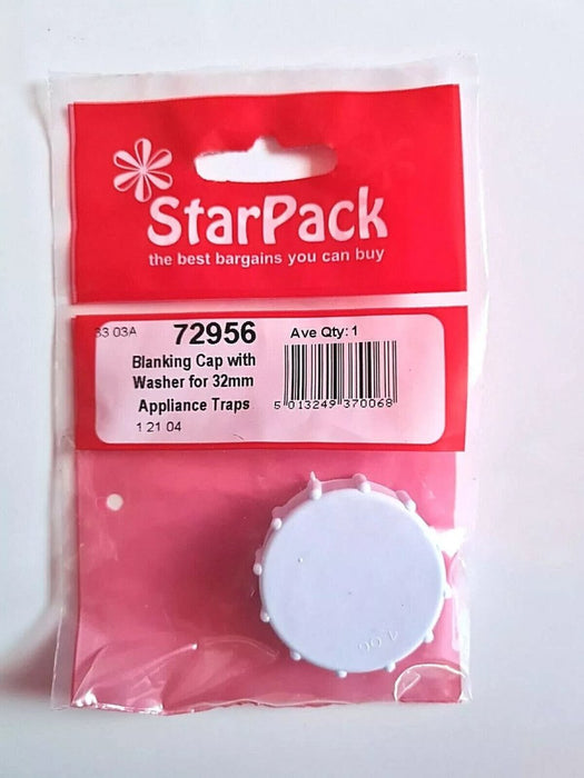 Washing Machine Dishwasher  trap Valve Appliance Blank Cap & Washer 72956