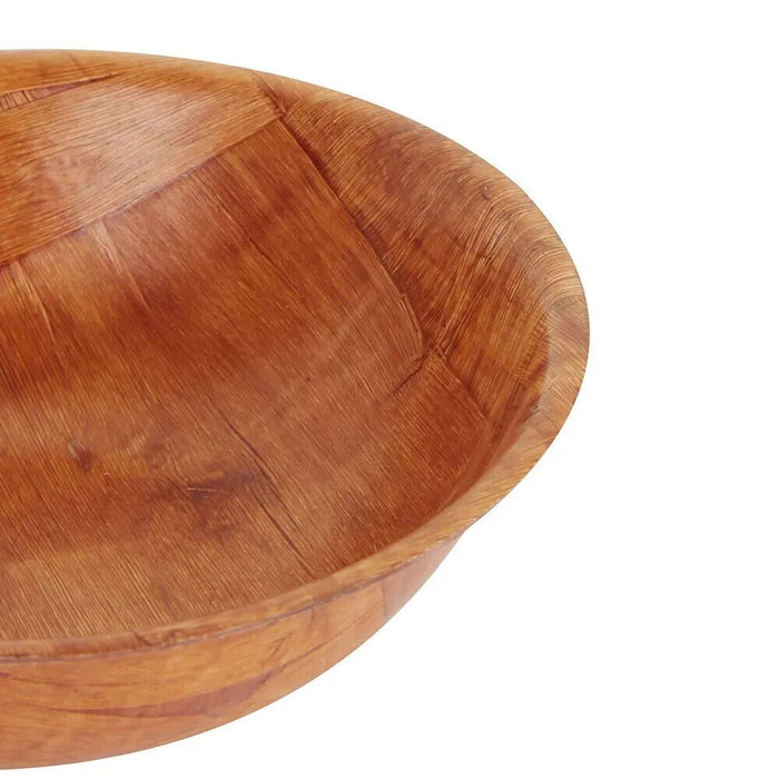 6x Wooden Woven Bowls 15cm Round Fruit Salad Snack Serving Kitchen Decor