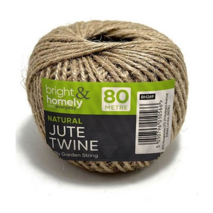 80M Jute Twine String Thread Thick Ribbon Craft Gift Warp Brown Shabby Natural