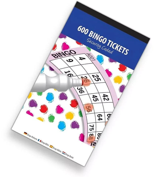 2 x Jumbo Bingo Book Pad of 600 Tickets 6 To View All Colours Security Coded