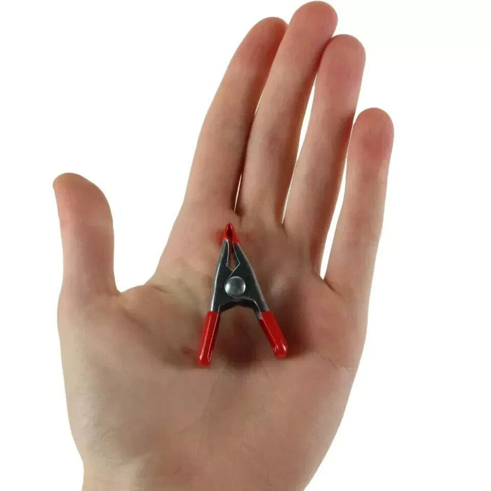 16 MINI CLIPS RED SMALL METAL SPRING CLAMP GRIP TARP SET CRAFT MODEL MAKING HOLD