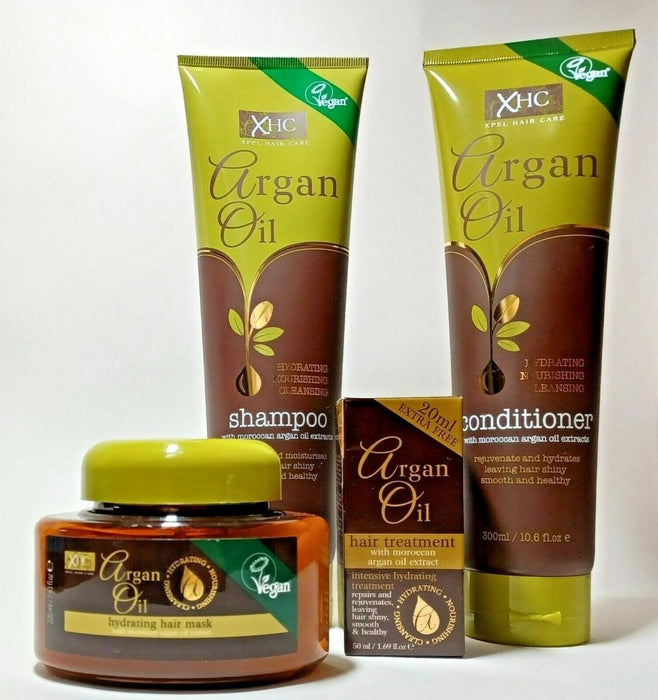 Hydrating Hair Care Gift set with Argan oil-shampoo, conditioner,mask& treatment