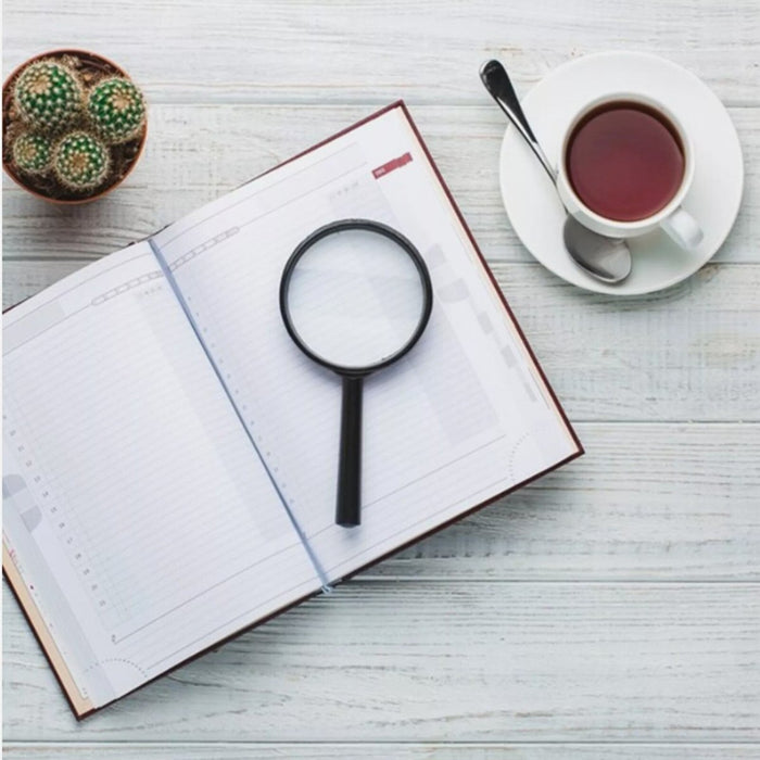 Pocket Magnifying Glass 90mm Large Magnifier Reading Glass Lens 5x Handheld Aid