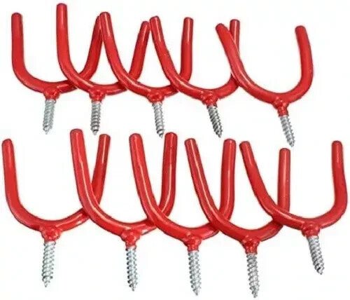GARAGE HOOKS U Shaped X12 Storage Garden Tools Spade Mop Brush Utility Screw In