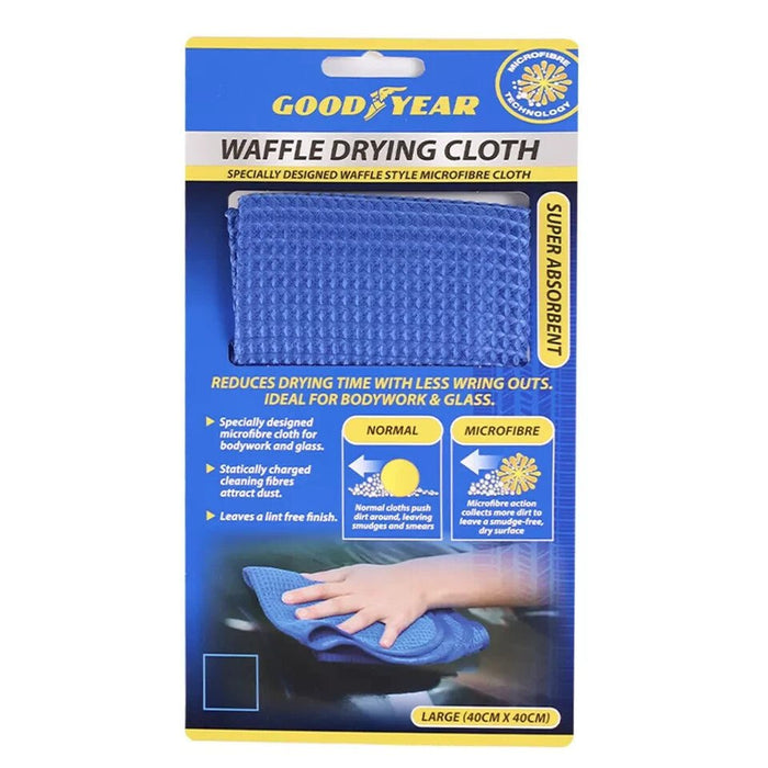 Goodyear Microfibre Car Drying Towel Absorbent Large Edgeless Detailing Cloth