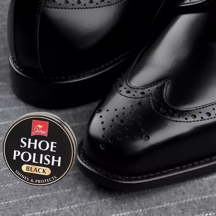 Jump Shoe Boot Polish Tin 80G Black Polish Shine Protect leather Footwear