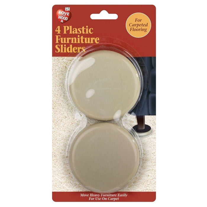 4pk Furniture Slider Heavy Duty Sliders for CARPET Foam Plastic Sofa Table Chair