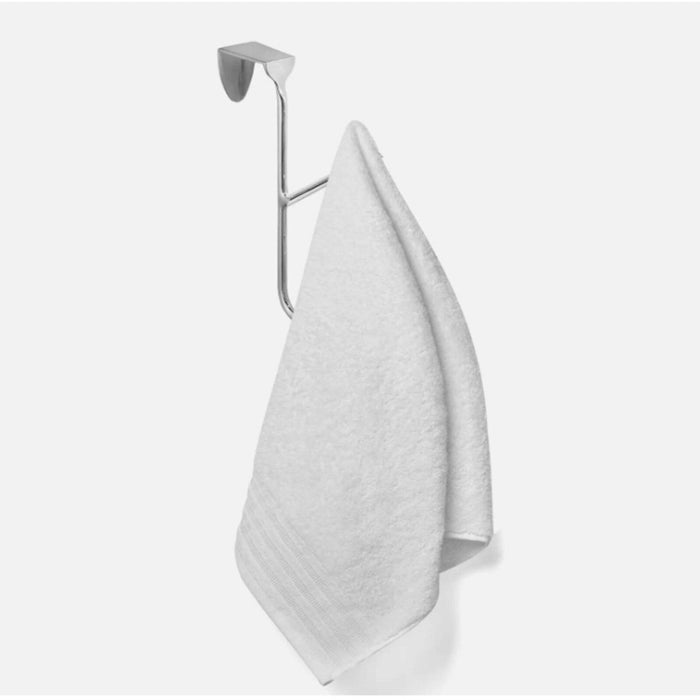Chrome Over The Door Coat Hanger Double Hook Strong Metal Clothes Towel Peg Rack