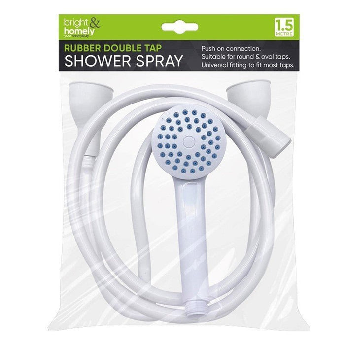 Double Tap Bath Sink Shower Head Hose Spray Hairdresser Pet Push On Mixer