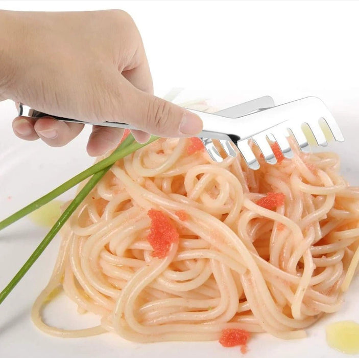 Spaghetti Pasta Tong Server Utensil Stainless Steel Small Serving food  Tongs 7"