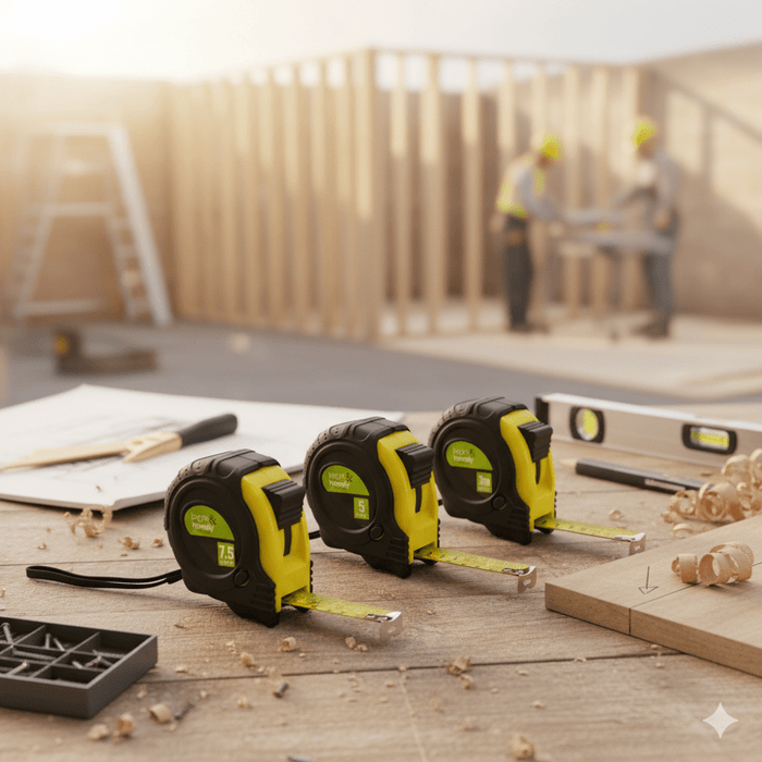 Retractable Metal Tape Measure Non-Slip Power Griplock Belt Clip 3m / 5m / 7.5m