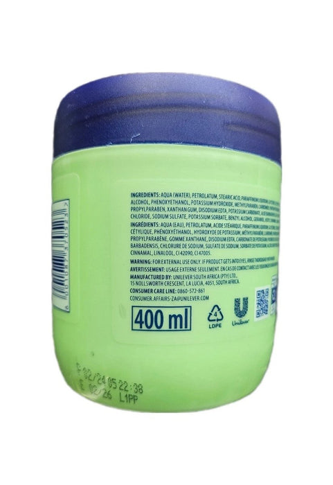 2x Vaseline Intensive Care Body Cream Aloe Soothe With Pure Aloe Extract 400ml