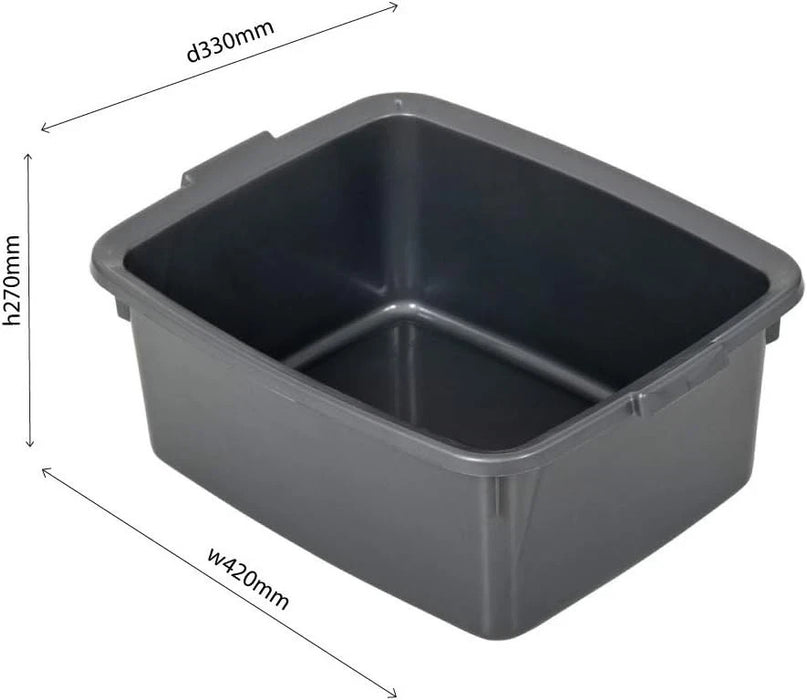 Addis Extra Large Washing Up Bowl 12 Litre Rectangular Belfast Butler - Metallic