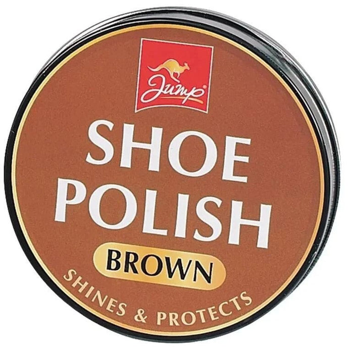 Black and Brown Shoe Polish Large 80g Tin Set Jump Shine Clean and Protect