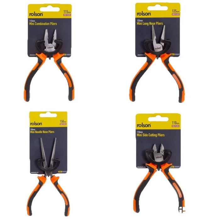 Rolson Mini Pliers - Combination | Needle Nose | Side Cutting | Long Nose Pliers