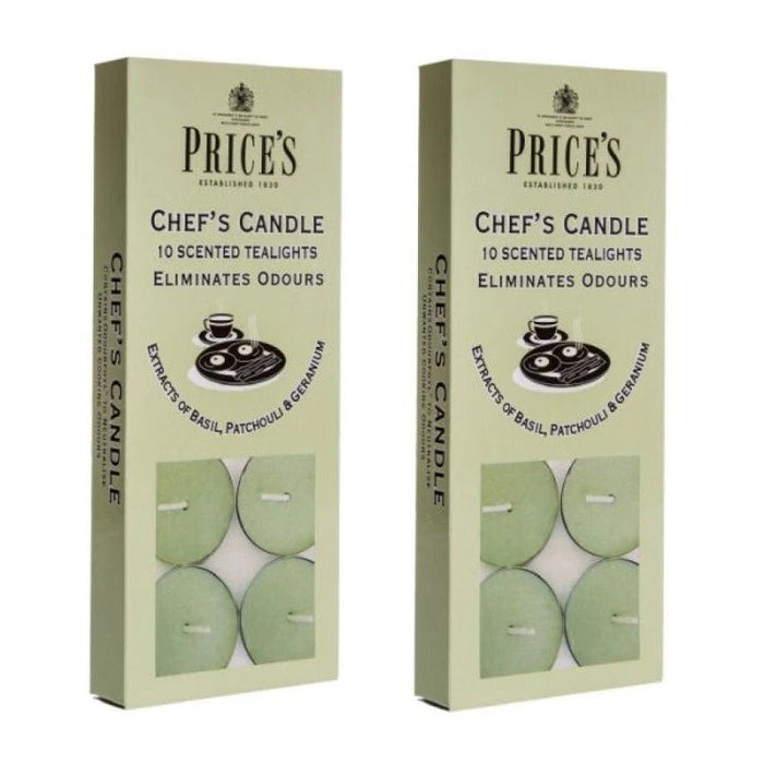20 x Price's Chef Scented Tealights Cooking Odour Eliminating Candles