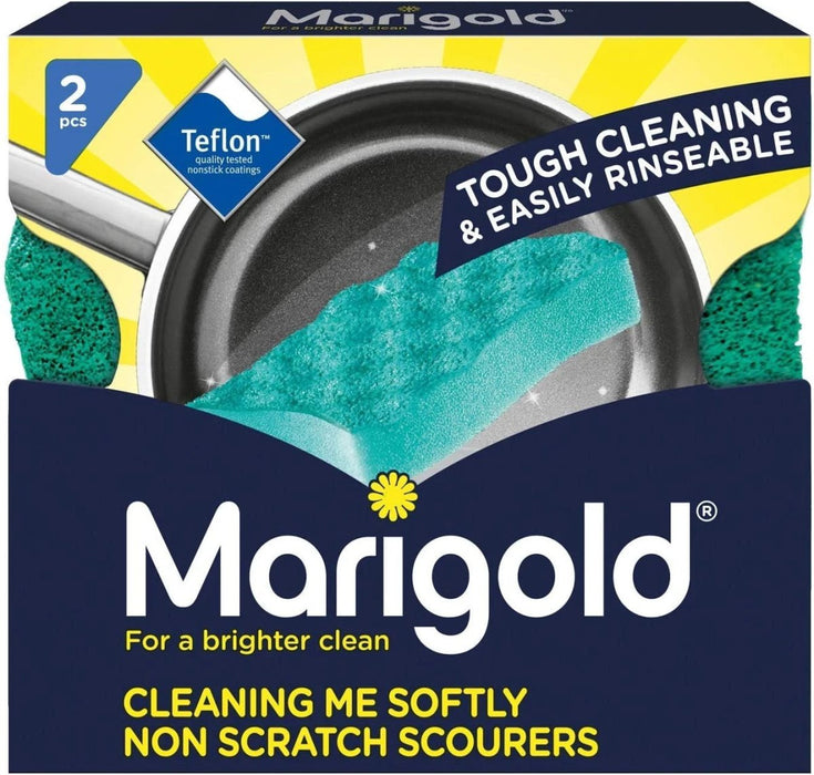 Marigold Cleaning Me Softly Non-Scratch Teflon Foam Back Scourers 14 Twin Pack