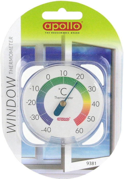 Apollo Window Thermometer To Check Accurate Temperature Outside & Greenhouse.