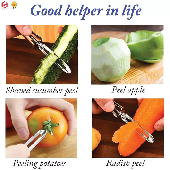 Quality Potato Vegetable Peeler Fruit Spud Swivel Slicer Stainless Steel 14.5cm