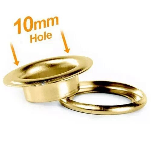 PUNCH TOOL BRASS EYELETS WITH WASHER GROMMETS GOLD 10MM TOOL DIY