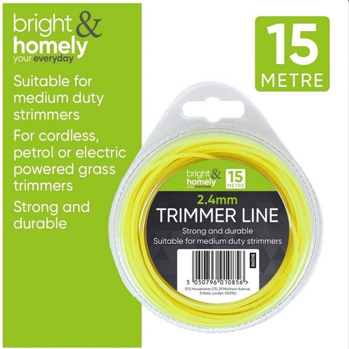 Garden Strimmer Trimmer Line Cord Nylon Universal Garden Grass Wire 2.4mm x 15m