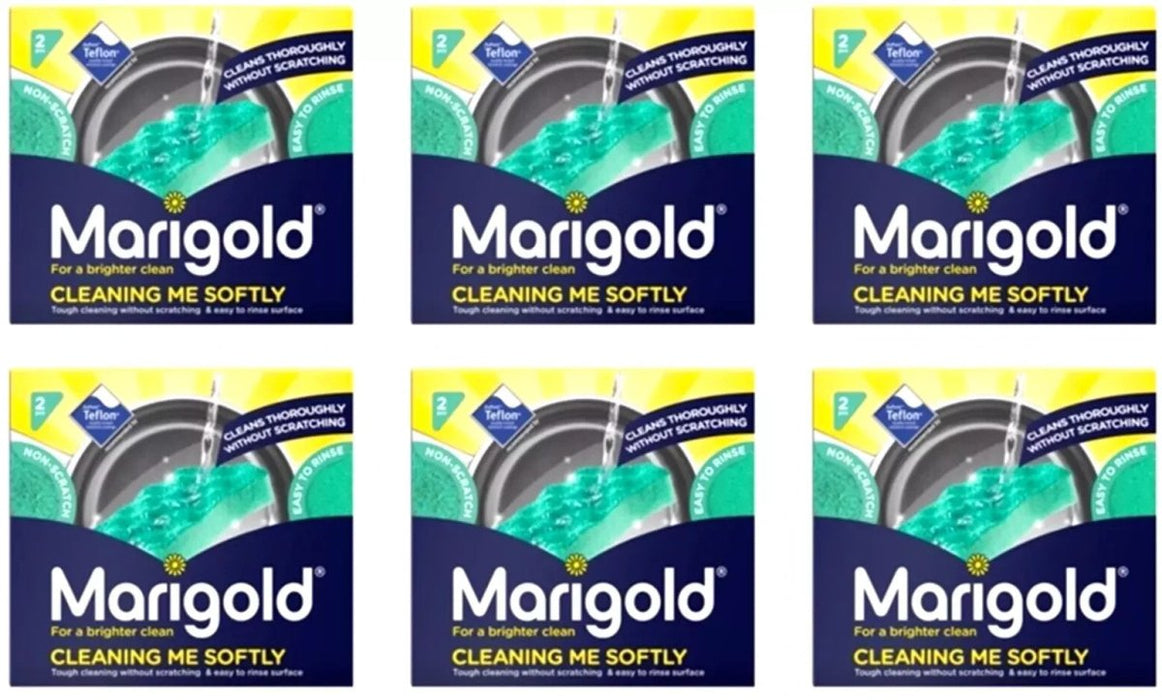 12x Marigold Cleaning Me Softly Non-Scratch Teflon Foam Back All-Purpose Scourer