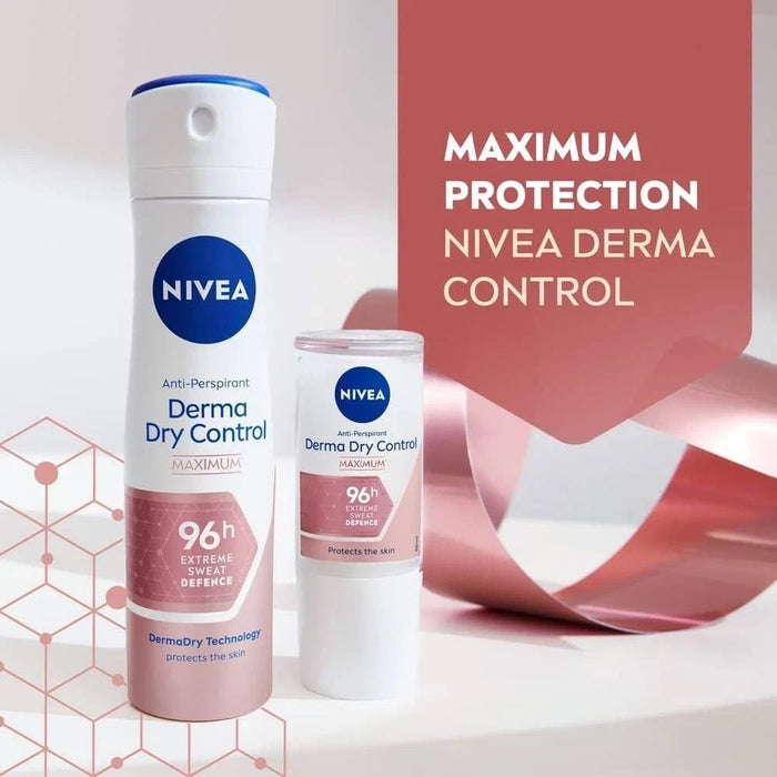 6 x 150ml NIVEA Derma Dry Control Clinical 96h Anti-Perspirant Deodorant Spray