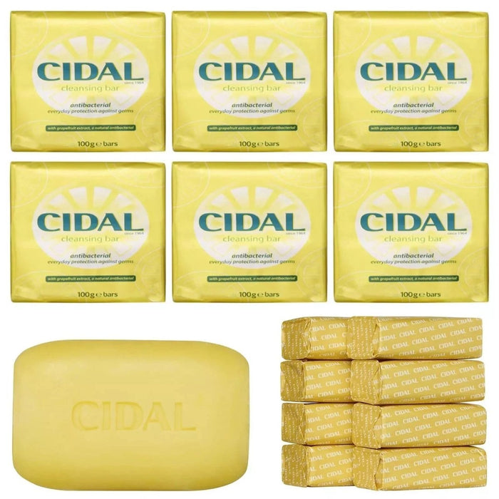 Cidal Antibacterial Soap Cleansing Bar Grapefruit Extract 6 x 100g Hand Body New