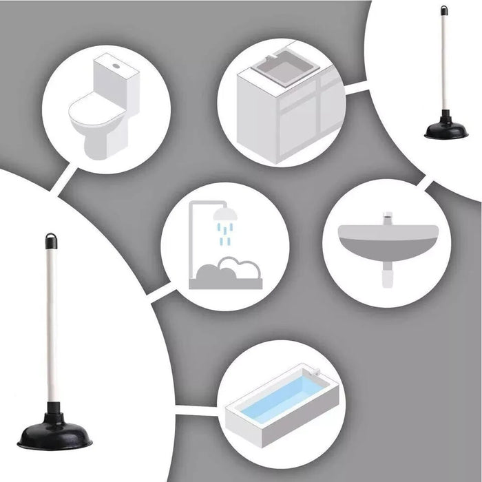 Toilet Sink Drain Bath Plunger Heavy Duty Rubber Unblocker Bathroom Kitchen