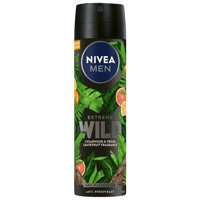 6 x 150ml NIVEA MEN Deodorant Spray Antiperspirant Extreme Wild Cedarwood Gfriut