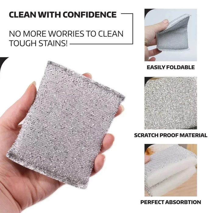 StarWash Non-Scratch Silver Scourers 5 Pack Metal Kitchen Dish Scrubber Pads