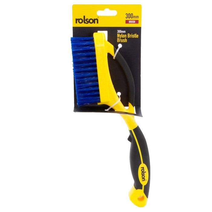 300mm Nylon Bristle Brush Plastic With Soft Cushion Yellow Black Cleaning Tool