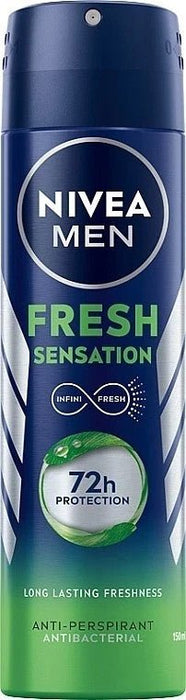 6 x 150ml Nivea Men FRESH SENSATION Anti-Perspirant 72h Deodorant body Spray