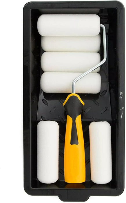 Coral 4'' Paint Mini Roller Kit-High Density Foam Covers For Gloss 8pc Set 43401