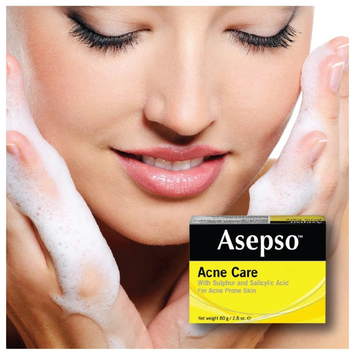 Asepso SULPHUR Plus Salicyclic Acid for Acne Prone Skin (Bar Soap)-PACK OF 3