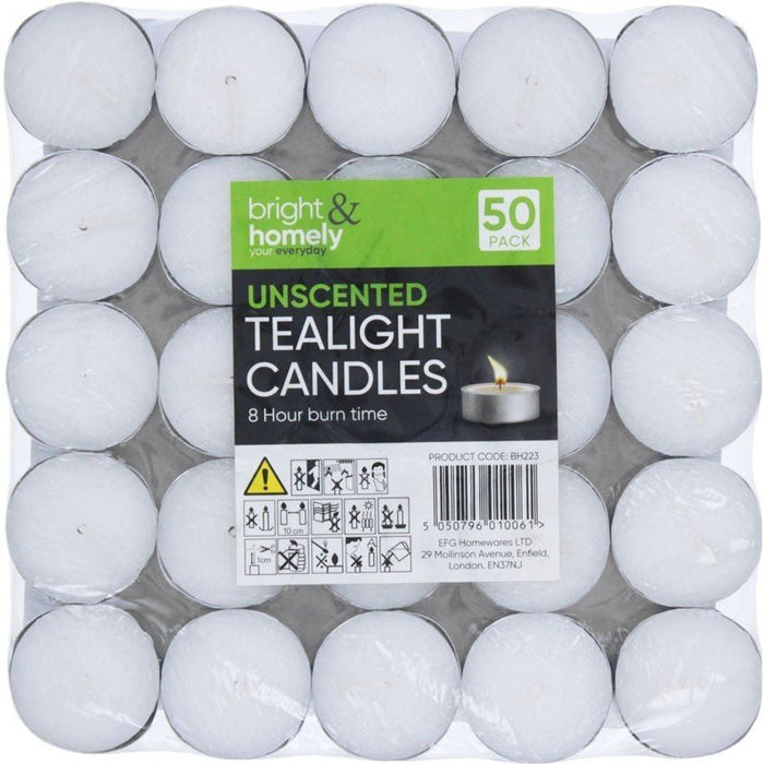 100 Tea Night Lights Candles 8 HOUR LONG BURN Unscented Tealights Nightlight 8HR