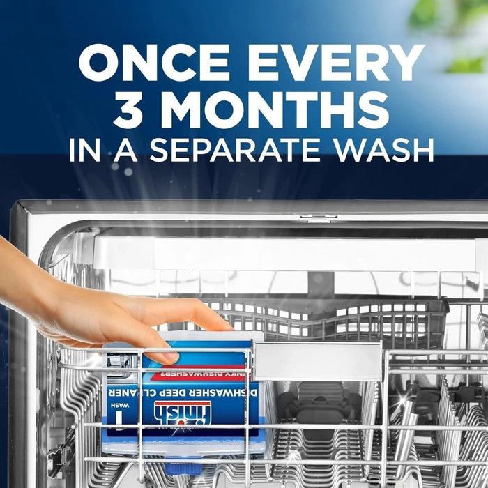 8 x Finish Dishwasher Cleaner Lemon Sparkle 250ml Deep Cleans Grease Limescale