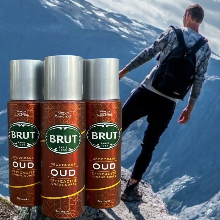 BRUT OUD Men's Deodorant Spray 200ml - Long-Lasting Body Spray - Authentic UK